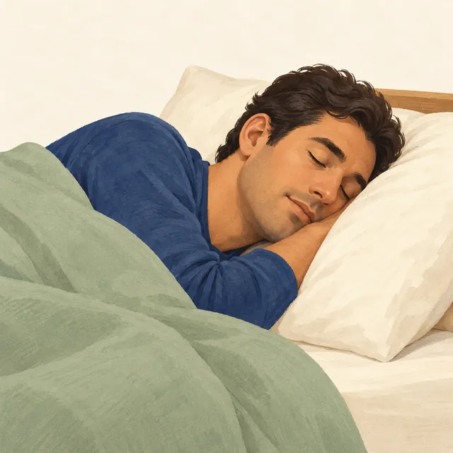 Una persona adulta duerme con la cabeza sobre una almohada.