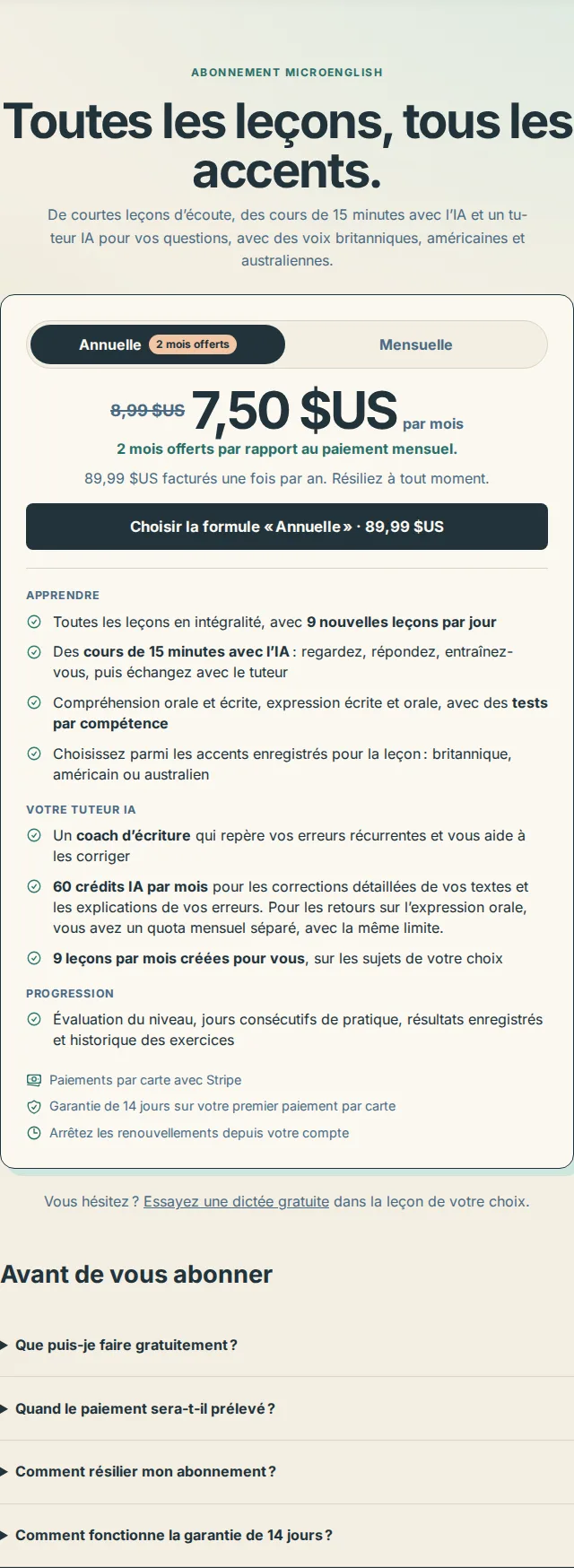 Un exemple des cartes d’abonnement ; consultez la page des tarifs actuelle pour connaître votre offre