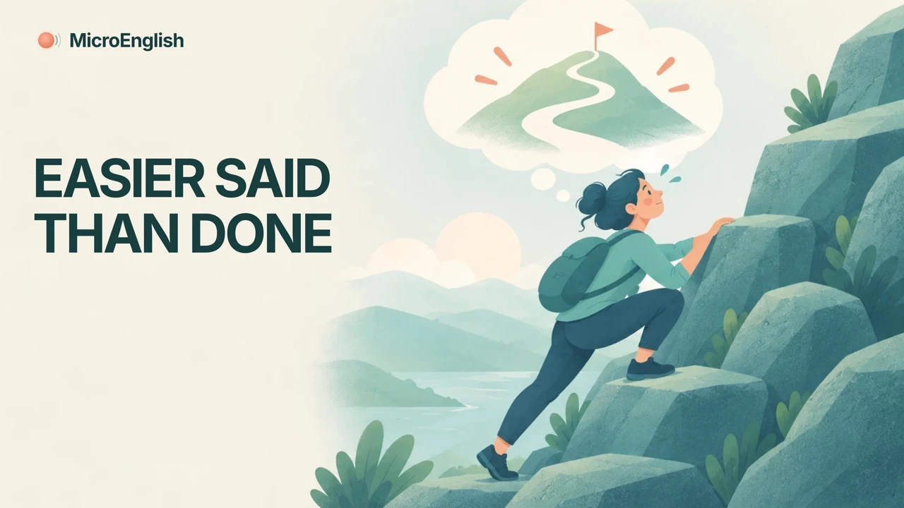 Video still: Easier said than done