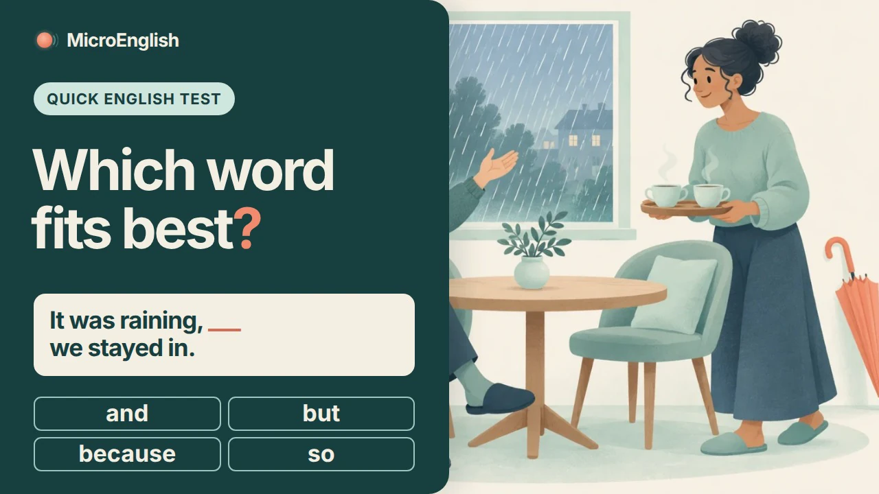 Video still: Choose and, but, because, or so